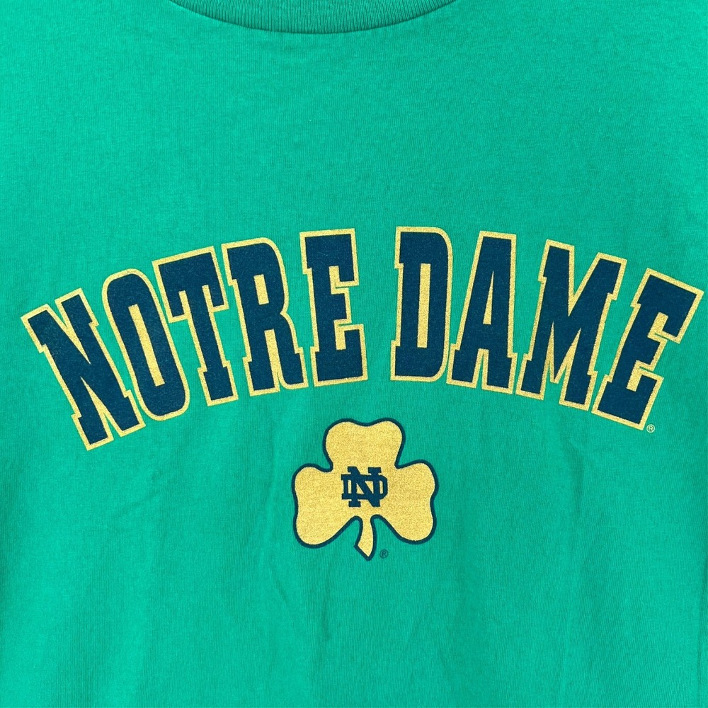 Vintage NOTRE DAME FIGHTING IRISH T Shirt Green Adult Medium CHAMPS‎ Tag USA